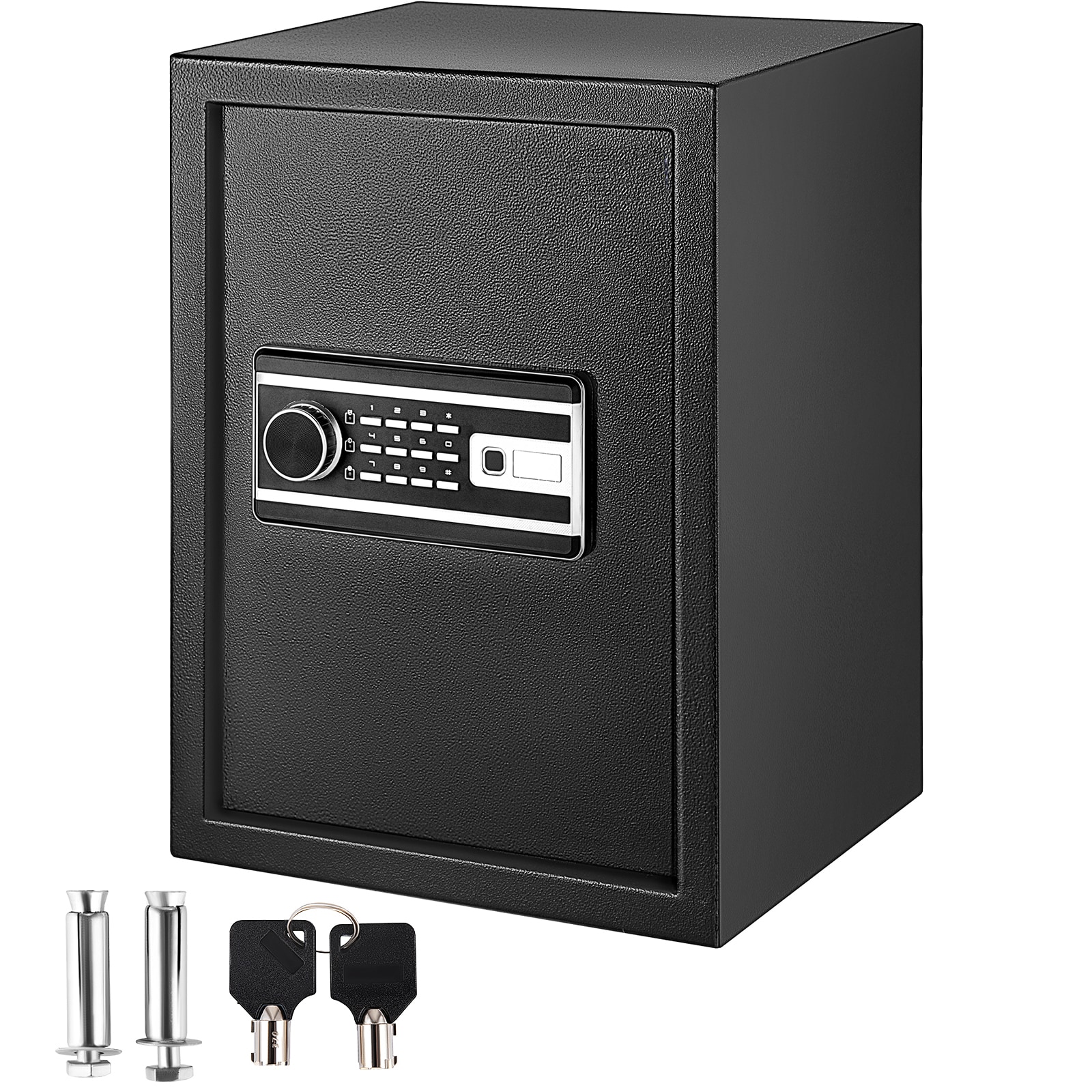 Safe Box, 2.1 CU.FT Fingerprint Safe Box For Money W/ 2 Keys & Digital Keypad, Q235 Steel Safe Box For Storing Cash, Jewelry, Pistols, Documents, Watches In Home & Office & Hotel_voghion.com